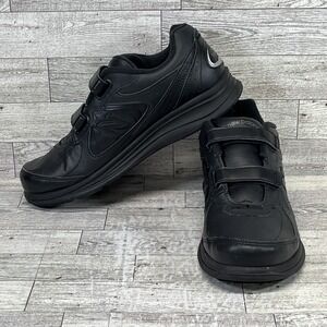 New Balance 577 USA‎ Black Leather Walking Shoes Hook & Loop WW577VK Women Sz 10